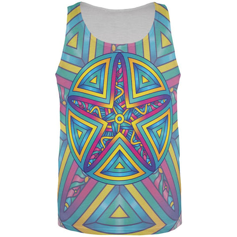 Mandala Trippy Stained Glass Starfish All Over Mens Tank Top