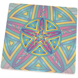 Mandala Trippy Stained Glass Starfish Square SandsTone Art Coaster