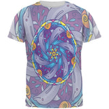 Mandala Trippy Stained Glass Dolphins All Over Mens T Shirt
