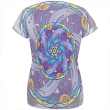 Mandala Trippy Stained Glass Dolphins All Over Womens T Shirt
