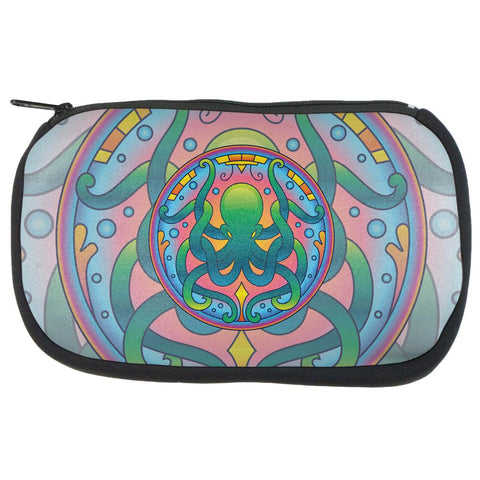 Mandala Trippy Stained Glass Octopus Makeup Bag