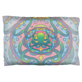 Mandala Trippy Stained Glass Octopus Pillow Case
