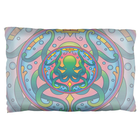 Mandala Trippy Stained Glass Octopus Pillow Case