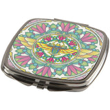 Mandala Trippy Stained Glass Scarab Compact