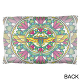 Mandala Trippy Stained Glass Scarab Pillow Case
