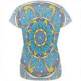 Mandala Trippy Stained Glass Seahorse All Over Womens T Shirt