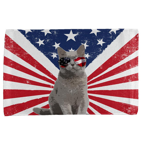 4th Of July Meowica America Patriot Cat All Over Sport Towel