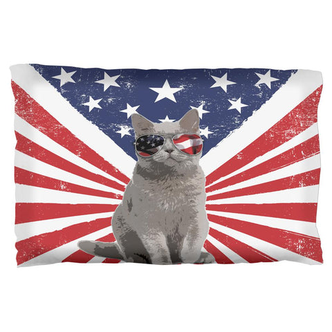 4th Of July Meowica America Patriot Cat Pillow Case