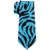 Blue Zebra Stripes All Over Neck Tie
