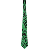 Green Zebra Stripes All Over Neck Tie
