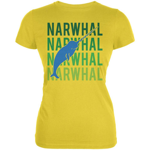 Narwhal Stacked Repeat Juniors Soft T Shirt