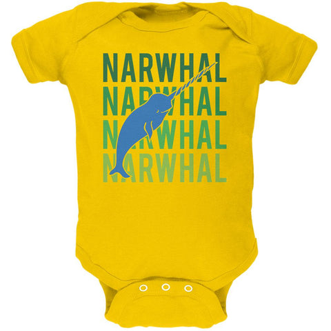 Narwhal Stacked Repeat Soft Baby One Piece