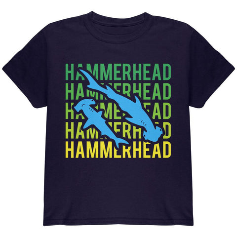 Hammerhead Shark Stacked Repeat Youth T Shirt