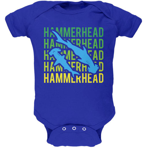 Hammerhead Shark Stacked Repeat Soft Baby One Piece