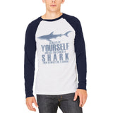 Always Be Yourself Shark Mens Long Sleeve Raglan T Shirt