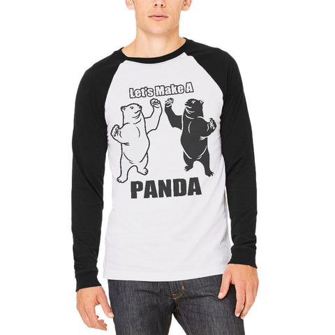 Let's Make a Panda Funny Mens Long Sleeve Raglan T Shirt