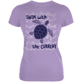 Sea Turtle Swim with the Current Juniors Soft T Shirt