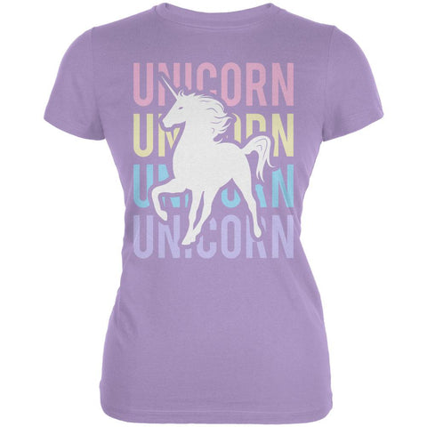 Unicorn Stacked Repeat Juniors Soft T Shirt
