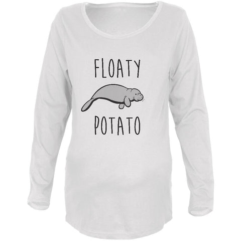 Floaty Potato Manatee Maternity Soft Long Sleeve T Shirt