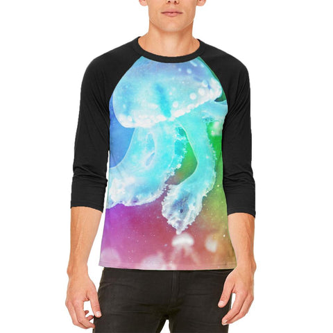 Squishy Baby Jellyfish Rainbow Mens Raglan T Shirt