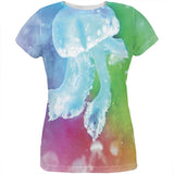 Squishy Baby Jellyfish Rainbow All Over Womens T Shirt