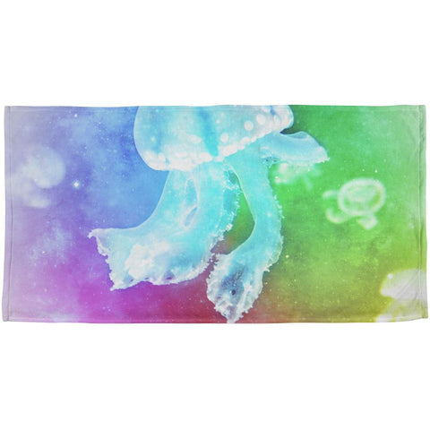 Squishy Baby Jellyfish Rainbow All Over Beach Towel
