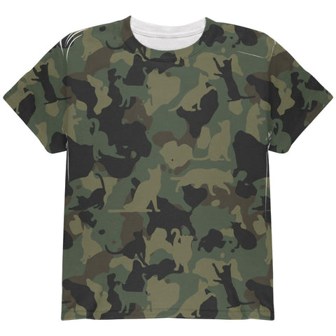 Catmoflauge Cat Camoflauge All Over Youth T Shirt