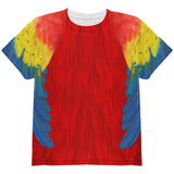 Halloween Scarlet Macaw Parrot Feathers Costume All Over Youth T Shirt