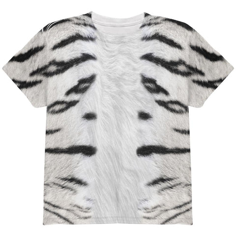 Halloween White Siberian Tiger Costume All Over Youth T Shirt