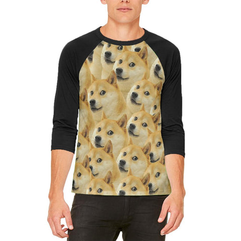 Doge Meme Funny Mens Raglan T Shirt