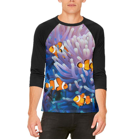 Clownfish Sea Anemone Mens Raglan T Shirt