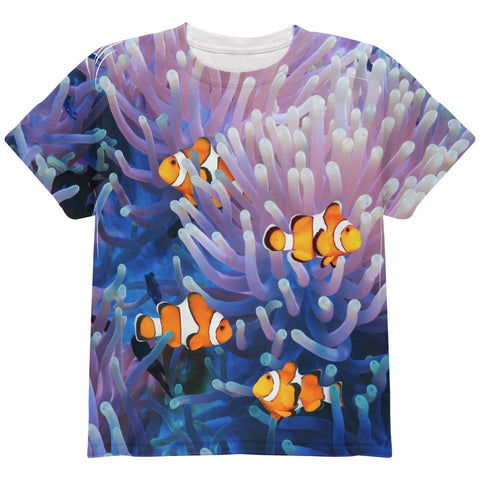 Clownfish Sea Anemone All Over Youth T Shirt