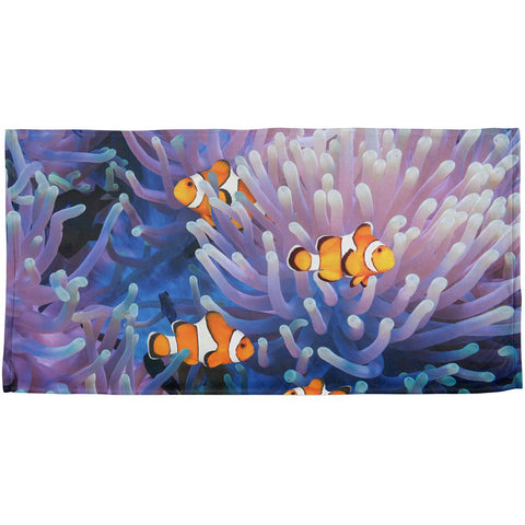 Clownfish Sea Anemone All Over Beach Towel
