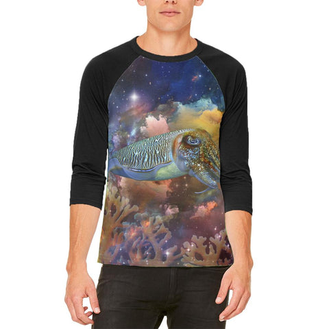 Cuttlefish In Space Mens Raglan T Shirt