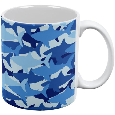 Great White Shark Camo All Over Coffee Mug