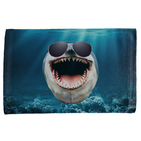 Big Goofy Shark In Sunglasses All Over Hand Towel
