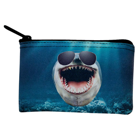 Big Goofy Shark In Sunglasses Coin Purse