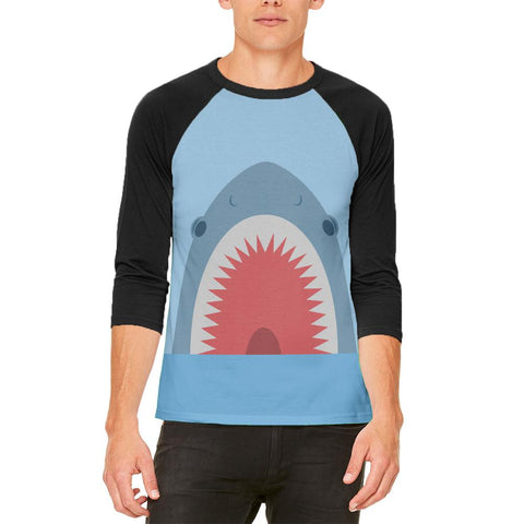 Cute Fun Shark Attack Mens Raglan T Shirt