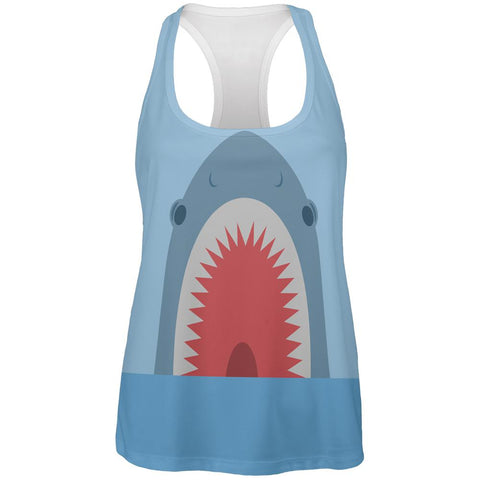 Cute Fun Shark Attack All Over Womens Work Out Tank Top