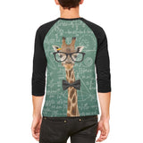Giraffe Geek Math Formulas Mens Raglan T Shirt