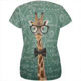 Giraffe Geek Math Formulas All Over Womens T Shirt