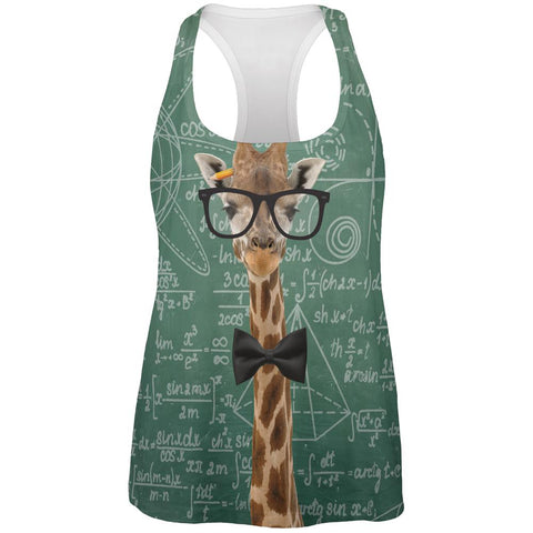 Giraffe Geek Math Formulas All Over Womens Work Out Tank Top