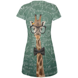 Giraffe Geek Math Formulas All Over Juniors Beach Cover-Up Dress