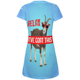 Relax I've Goat Got This All Over Juniors Beach Cover-Up Dress
