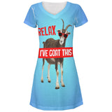 Relax I've Goat Got This All Over Juniors Beach Cover-Up Dress