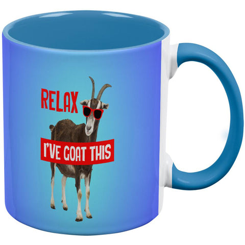 Relax I've Goat Got This Aqua Handle Coffee Mug