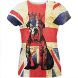English British Bulldog Crown Grunge Flag All Over Womens T Shirt