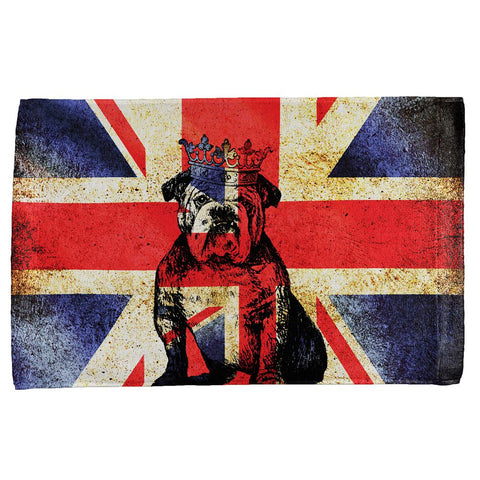 English British Bulldog Crown Grunge Flag All Over Hand Towel