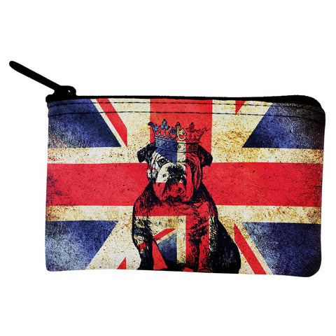 English British Bulldog Crown Grunge Flag Coin Purse
