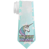 My Spirit Animal Unicorn Pastel Rainbow All Over Neck Tie